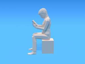 low poly kid reading a book 3D Model