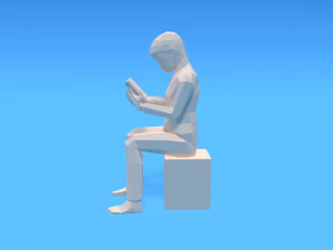 low poly kid reading a book 3D Model