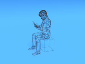 low poly kid reading a book 3D Model