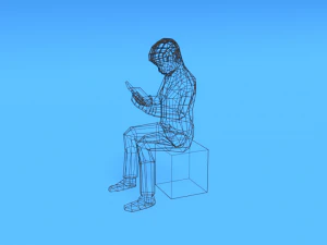 low poly kid reading a book 3D Model