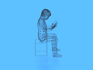 low poly kid reading a book 3D Model