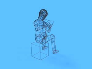 low poly kid reading a book 3D Model