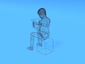 low poly kid reading a book 3D Model