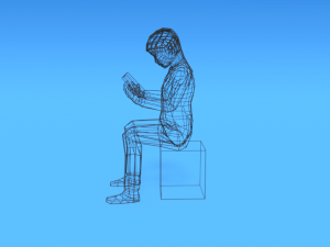 low poly kid reading a book 3D Model