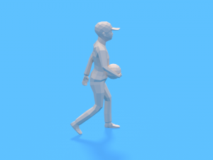 low poly walking kid with a ball 3D मॉडल