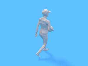low poly walking kid with a ball 3D मॉडल