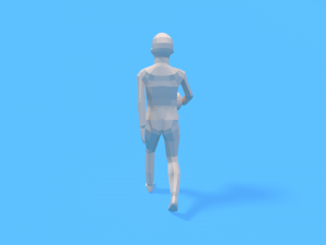 low poly walking kid with a ball 3D मॉडल