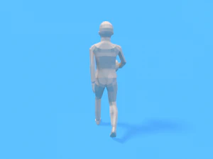 low poly walking kid with a ball 3D Model