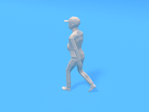 low poly walking kid with a ball 3D मॉडल