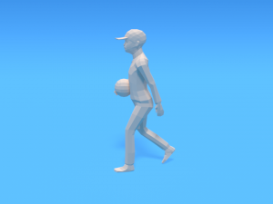 low poly walking kid with a ball 3D मॉडल