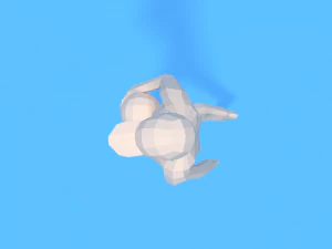 low poly walking kid with a ball 3D Model