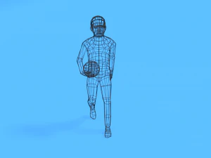 low poly walking kid with a ball 3D Model