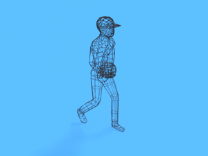 low poly walking kid with a ball 3D मॉडल