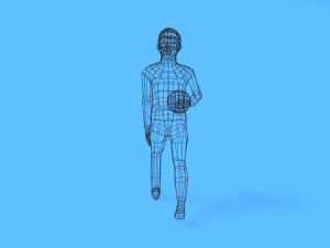 low poly walking kid with a ball 3D मॉडल