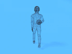 low poly walking kid with a ball 3D Model