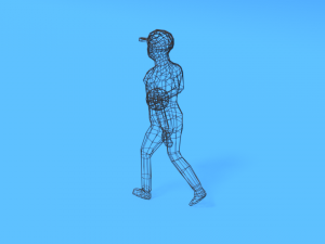 low poly walking kid with a ball 3D मॉडल