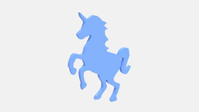 low poly unicorn silhouette decorative object 3D-Modell .c4d .max .obj .3ds .fbx .stl .blend 