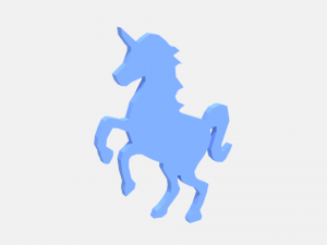 low poly unicorn silhouette decorative object 3D Model