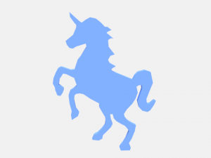 low poly unicorn silhouette decorative object 3D-Modell
