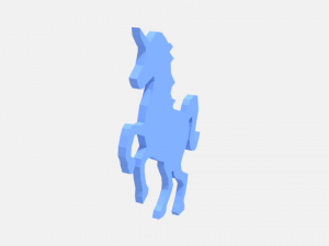 low poly unicorn silhouette decorative object 3D-Modell