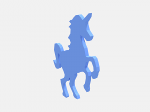 low poly unicorn silhouette decorative object 3D-Modell
