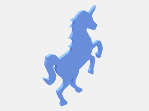 low poly unicorn silhouette decorative object 3D-Modell