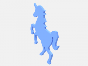 low poly unicorn silhouette decorative object 3D-Modell