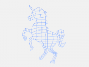 low poly unicorn silhouette decorative object 3D-Modell
