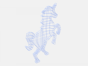 low poly unicorn silhouette decorative object 3D-Modell