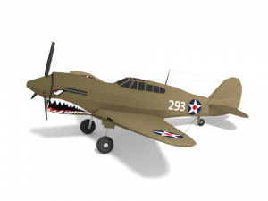 low poly curtiss p-40 warhawk airplane 3D Model