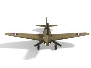 low poly curtiss p-40 warhawk airplane 3D Model
