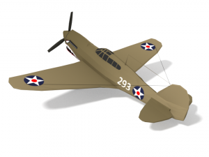 low poly curtiss p-40 warhawk airplane 3D Model