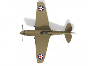 low poly curtiss p-40 warhawk airplane 3D Model