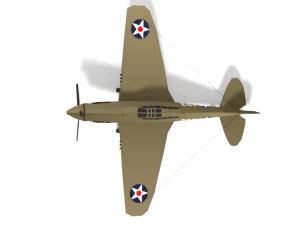 low poly curtiss p-40 warhawk airplane 3D Model