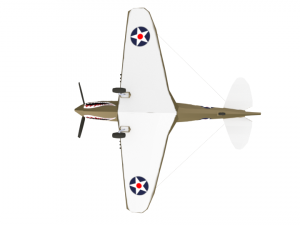 low poly curtiss p-40 warhawk airplane 3D Model