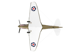 low poly curtiss p-40 warhawk airplane 3D Model