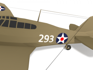 low poly curtiss p-40 warhawk airplane 3D Model