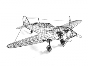low poly curtiss p-40 warhawk airplane 3D Model