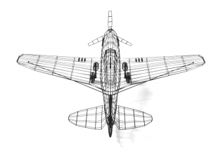 low poly curtiss p-40 warhawk airplane 3D Model