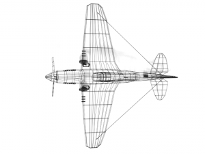low poly curtiss p-40 warhawk airplane 3D Model