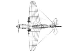 low poly curtiss p-40 warhawk airplane 3D Model