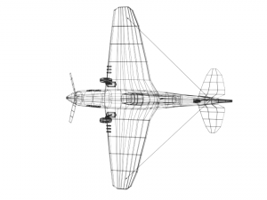 low poly curtiss p-40 warhawk airplane 3D Model