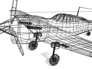 low poly curtiss p-40 warhawk airplane 3D Model