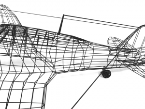 low poly curtiss p-40 warhawk airplane 3D Model