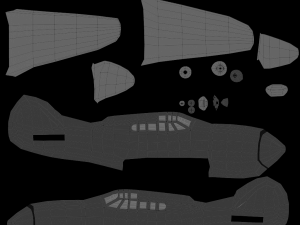 low poly curtiss p-40 warhawk airplane 3D Model