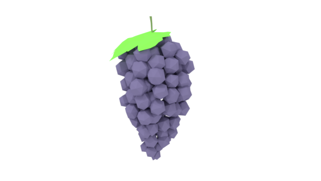low poly cartoon grape 3D Model .c4d .max .obj .3ds .fbx .stl .blend 