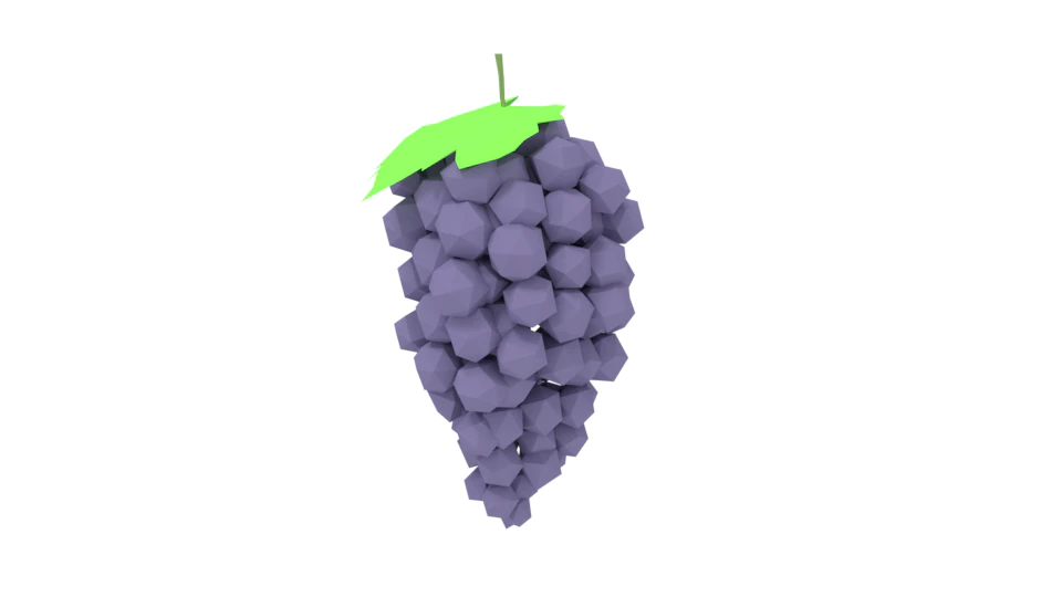low poly cartoon grape 3D Model .c4d .max .obj .3ds .fbx .stl .blend 
