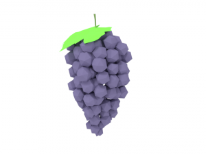 low poly cartoon grape 3Dモデル