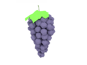 low poly cartoon grape 3D Model