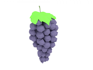low poly cartoon grape 3D Model